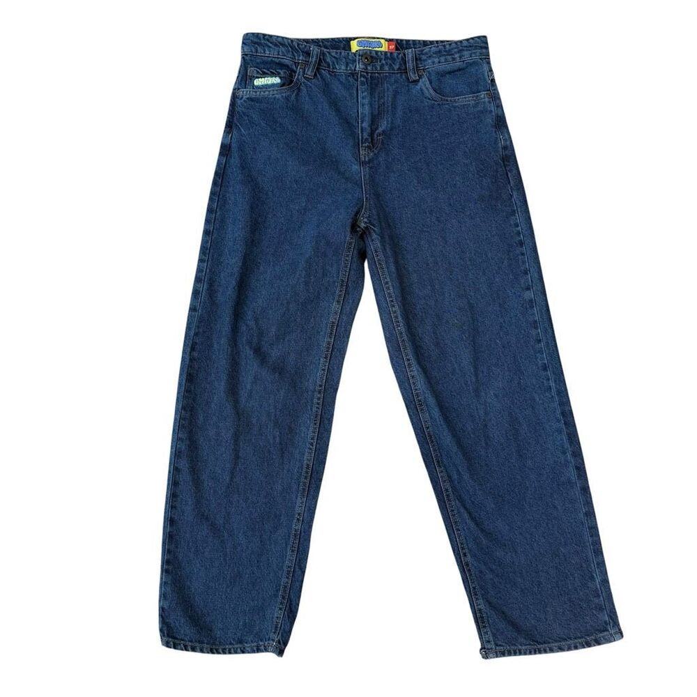 Empyre Jeans Blue Relax Baggy Denim Logo Skater Embroidered Y2K Grunge VTG Sz 27